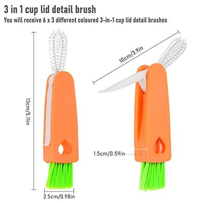 6 Pcs 3 In 1 Multifunctional Cleaning Brush Mini Glass Cover Cleaning Brush  Bottle Crevice Brush