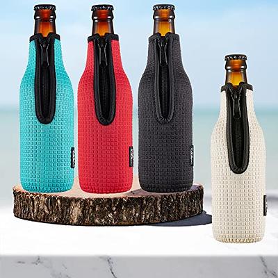 Zipper Beer Bottle Koozie (Red)