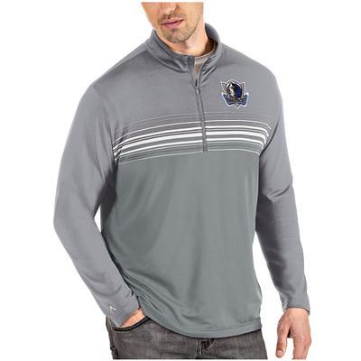 Men's Antigua Gray/Gray Dallas Mavericks Pace Quarter-Zip Pullover ...