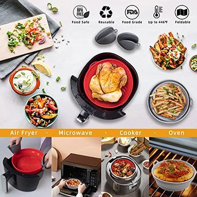 2pcs Silicone Air Fryer Liners Pot, 8 Inch Reusable Air Fryer Basket Oven  Accessories For 3 To 5 Qt Air Fryer