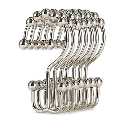 allen + roth Chrome Stainless Steel Double Shower Curtain Hooks (12-Pack)