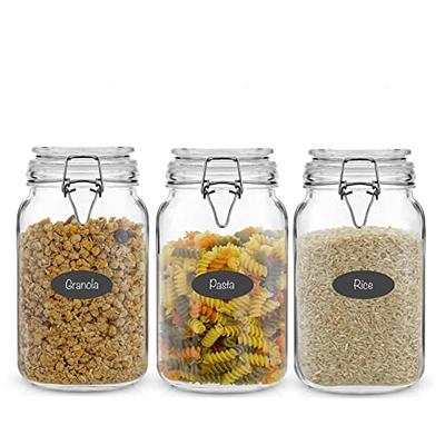 JoyJolt Glass Food Storage Container with Bamboo Clamp Lids (Set of 6)