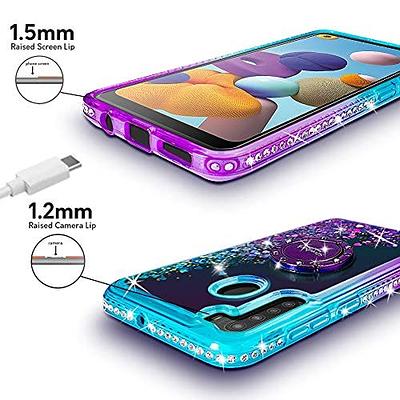 For Samsung Galaxy A14 5G, Bling Glitter Phone Case w/ Tempered Glass &  Lanyard