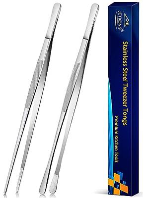 10'' Curved Kitchen Tweezers, Stainless Steel Long Tweezer Tongs,  Professional Chef Tweezers for Cooking, Repairing, Sea food and BBQ - Yahoo  Shopping