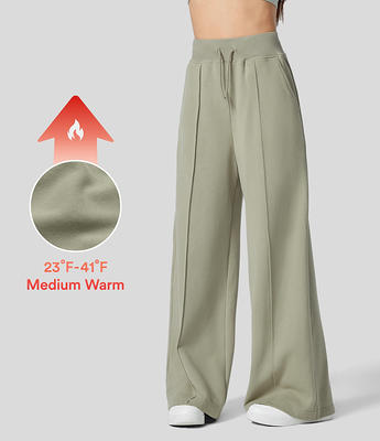 Halara High Waisted Drawstring Side Pocket Wide Leg Fleece Casual Cotton  Pants - Swamp - S(regular) sweatpants jogger pants - Yahoo Shopping