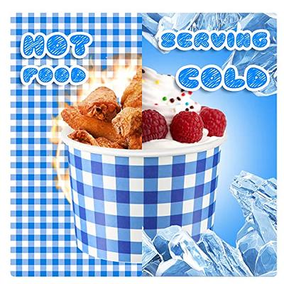 50 PCS Christmas Snack Bowls Christmas Paper Ice Cream Cups 9 oz Disposable  Treat Dessert Bowls Red and Black Plaid Snack Paper Cups for Holiday Treat