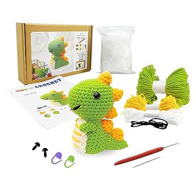 Dinosaur Crochet Kit for Adults, Beginner Crochet Kit, Animal Amigurumi DIY  Craft Kit 