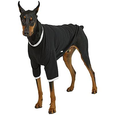 Lucky Petter Dog Cotton Shirt for Small and Large Dogs Raglan T-Shirts Soft  Breathable Dog Shirt Black Series (Large, Black/Gray)