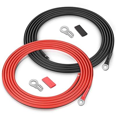 2 AWG Gauge Red + Black 1ft Parallel Battery Power Inverter Cables for  Solar, Auto, RV & Marine (Set)