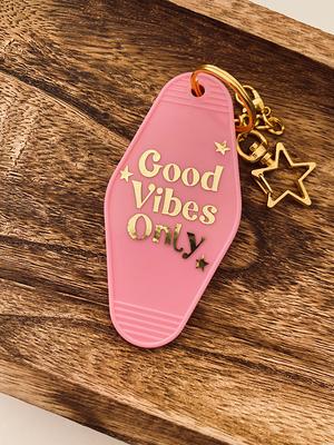 Good Vibes Motel Keychain, Retro Keychain, Customized Gift, Keyring,  Housewarming Key Accessory, Acrylic Keychain - Yahoo Shopping