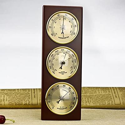 13.25 Inch Round Wall Thermometer With Hygrometer Large Indoor Patio  Bimetal Wea