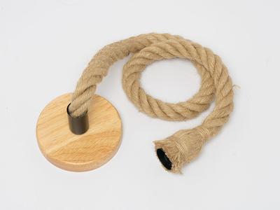 Thick Rope Cable Set For Pendant Light - Black Natural Wood