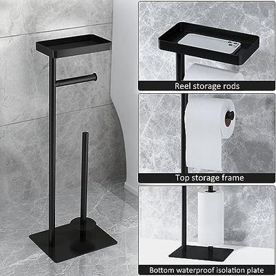 FUNPALA Toilet Paper Holder Stand-Free Standing Toilet Paper Holder,Bathroom  Toilet Paper Roll Holder with Storage with Shelf Design Standing Toilet  Paper Holder-Black - Yahoo Shopping