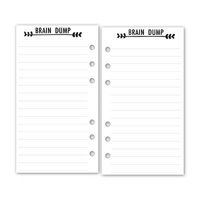 Personal Brain Dump Planner Insert Refill, 3.74 x 6.73 inches, Pre