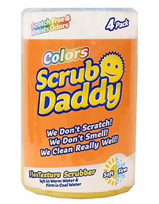 Scrub Daddy Colors - Color Code Cleaning, FlexTexture, Soft in Warm Water,  Firm in Cold, Deep Cleaning, Dishwasher Safe, Multi-use, Scratch Free, Odor  Resistant, Functional, Ergonomic, 4ct Roll - Yahoo Shopping