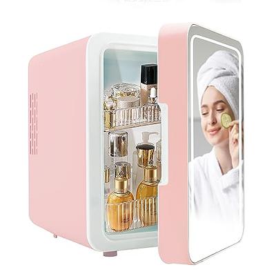 Custom Portable Small Pink White Makeup Cosmetology Refrigerator 4l Mini  Skin Care Frigo Cosmetic Beauty Fridge With Mirror