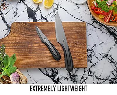 Vos Ceramic Knife Set with Covers 2 Pcs - 5 Santoku Knife, 3 Paring Knife  and 2 Black Covers - Advanced Kitchen Knives for Cutting, Chopping,  Slicing, Dicing with Ergonomic Unique Handles - Yahoo Shopping