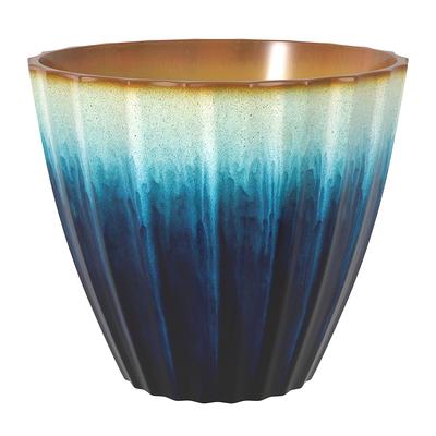 allen + roth 15.6-in W x 14.4-in H Blue Ceramic Indoor/Outdoor Planter in  the Pots & Planters department at