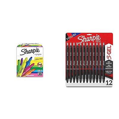 SHARPIE Tank Highlighters, Chisel Tip, Assorted Color Highlighters, Value  Pack, 36 Count & S-Gel, Gel Pens, Medium Point (0.7mm), Assorted Colors, 12  Count - Yahoo Shopping