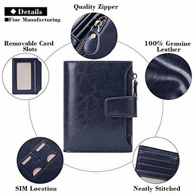 Men Women Wallet Card Holder Leather RFID Blocking Zipper Pocket