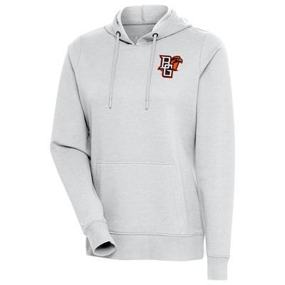 Men's Antigua Heathered Gray Baltimore Ravens Logo Victory Pullover Hoodie  