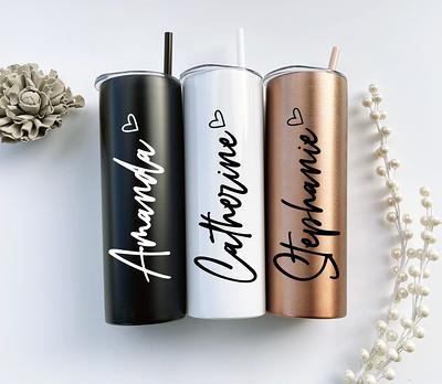 Personalized Tumbler For Women, With Straw, Bridesmaid Tumbler