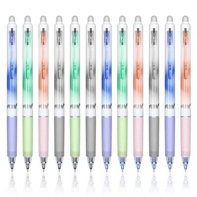 WRITECH Gel Pens Fine Point: Retractable 0.5mm Multicolor Ink 8ct Silent  Click No Smear Smudge Extra Smooth Writing Bullet Tip Colored Pen Non Bleed