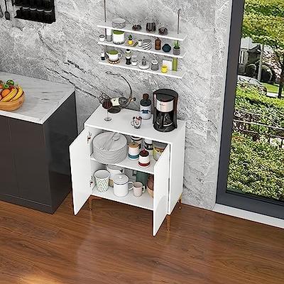 Tangkula Wine Rack Table Coffee Bar Cabinet Freestanding Liquor