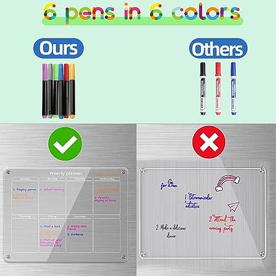 Magnetic Acrylic Calendar for Fridge, 2 Pack Clear Dry Erase Board of  Monthly & Weekly Refrigerator Reusable Planner Board, Includes 6 Markers 3