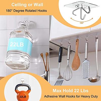 WDLYYN 12 Pack Adhesive Wall Hooks for Hanging Heavy Duty 22 lb(Max)  Transparent Self Adhesive Sticky Hooks, Waterproof Removable Coat Utility  Towel Ceiling Hooks for Bathroom Kitchen Home Office - Yahoo Shopping