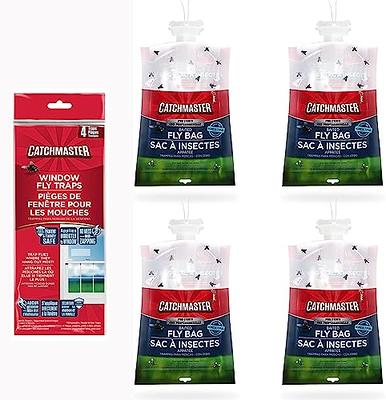 Garsum Window Fly Traps Indoor, Fly Paper Bug Sticky Strips, House Fly  Killer Window Decal Non-Toxic,4 Piece per Pack Total 12 Pices