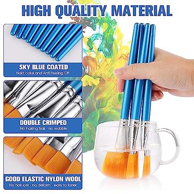 10 Pcs Paint Brushes for Acrylic Painting, 1 Inch Acrylic Paint Brushes  Nylon Paint Brushes Artist Painting Brushes Large Paint Brush Set for  Acrylic