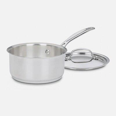 Vigor SS1 Series 6 Qt. Stainless Steel Sauce Pan with Aluminum-Clad Bottom  and Cover