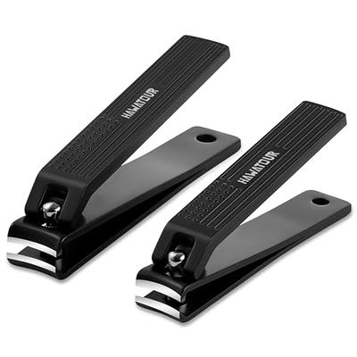 HAWATOUR Nail Clippers Set, Ultra Sharp Curved Blade Fingernail and Toenail  Clipper Cutters with Visibly Tin Case, Squares and Stripes, Black - Yahoo  Shopping