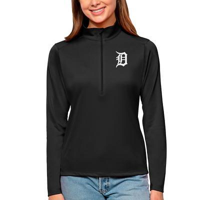 Women's Black/Navy Detroit Tigers Plus Size Anorak Quarter-Zip Hoodie