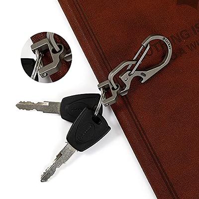 TISUR Titanium Key Ring,D-Rings Key Rings for Keychains Heavy Duty with Screw Shackle, Car Key Chain Ring