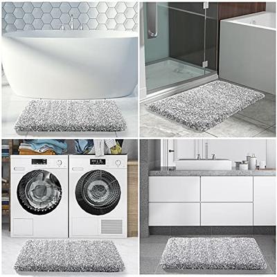 FRESHMINT Chenille Bathroom Rugs Mat 24x17, Non-Slip Bath Mat for  Bathroom Floor & Bathtub, Washable Soft Shower Shag Bath Rugs, Fluffy Thick  Water