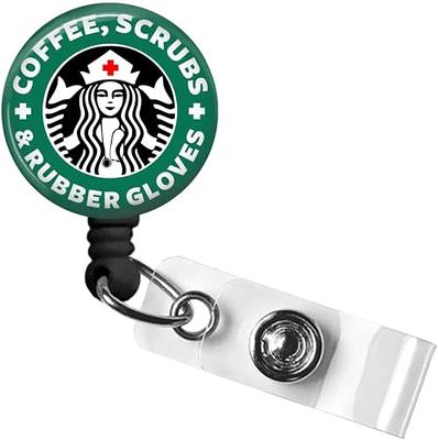 Baby Yoda with Coffee Nurse Badge Reel - RN Retractable ID Holder with  Alligator Clip for Hospitals Doctors and Office Staff… : Office Products 