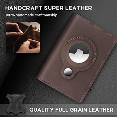 AirTag Wallet Genuine Leather Money Clip Air Tag Holder Christmas Gifts for  Men Personalized Mens Wallet
