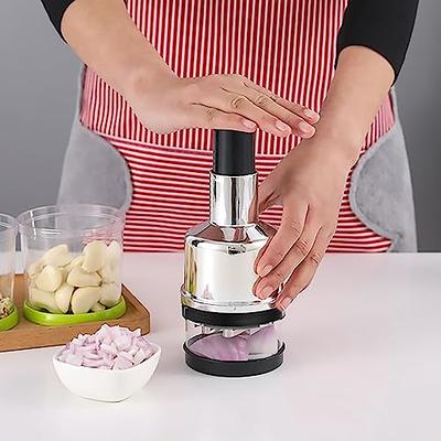 Manual Food Processor Vegetable Chopper, SCSXGO Portable Hand Pull String  Garlic Mincer Onion Cutter for Veggies Fruits Nuts,Durable BPA Free Food