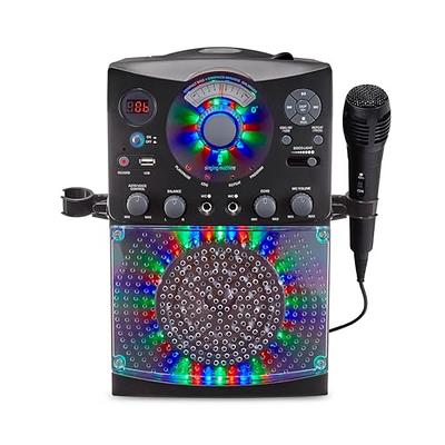 Singing Machine Portable Karaoke Machine for Adults & Kids with Wired  Microphone, White - Built-In Speaker, Bluetooth with LED Disco Lights -  Karaoke