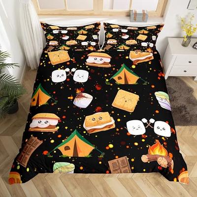 Happy Camper Bedding Set, Camp Boy Bedroom, Boys Bedding, Fishing, Comforter,  Duvet Cover, Toddler, Twin, Full, Queen, King, Pillowcase, Boy 