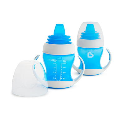 Munchkin® Miracle® 360 Trainer Sippy Cup with Handles, Spill Proof, 7  Ounce, 2 Pack, Green/Blue