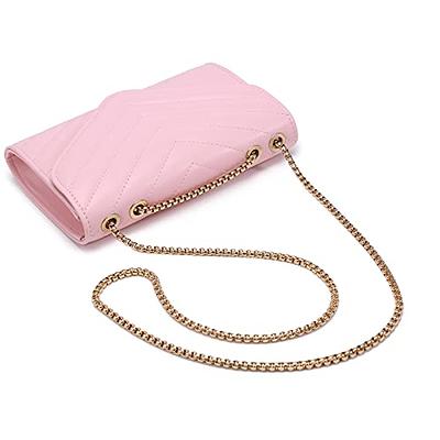 Small Women Leather Crossbody Bag for Clutch Purse Designer Shoulder Bag  Chain Quilted Cross Body Bag,Pink，G153062 - Walmart.com