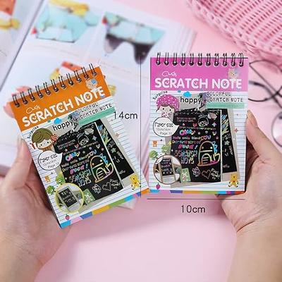 Great Choice Products 24 Pack Rainbow Scratch Notebook,Scratch Paper Art  For Kids,Scratch Note Pads
