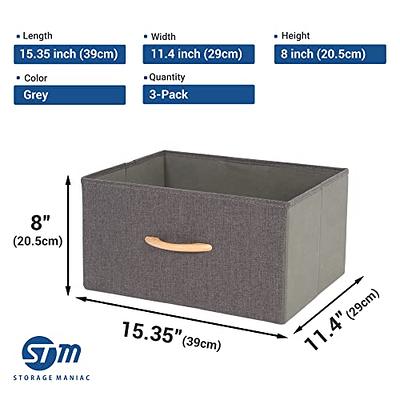 DIMJ Storage Bins with Lids, Foldable Sorage Bin for Closet, Storage Baskets with Window, Fabric Storage Bins with Handle for Clothes, Books, Baby