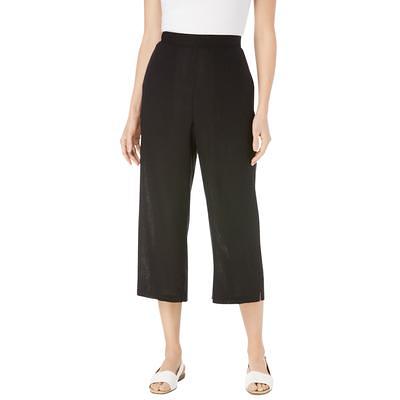Plus Size Women's Linen Capri by Woman Within in Black (Size 12 W) Pants -  Yahoo Shopping