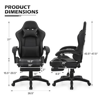 MoNiBloom Gaming Chair PU Leather with Lumbar Support and Armrests, Adult  Gamer Ergonomic Reclining Chair for Home Office, Green 