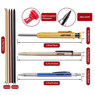 Hiboom Carpenter Pencils with Center Punch, Deep Hole Marking Pencile  Mechanical with Built-in Sharpener, Carbide Scribe Tool Woodworking Pencils  with 40 Refills Red Gray, for Architect Carpenter - Yahoo Shopping