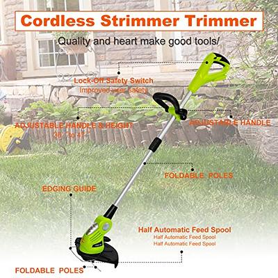 Electric String Trimmer - 20V 2Ah Battery, 10 Cutting Width | SuperHandy